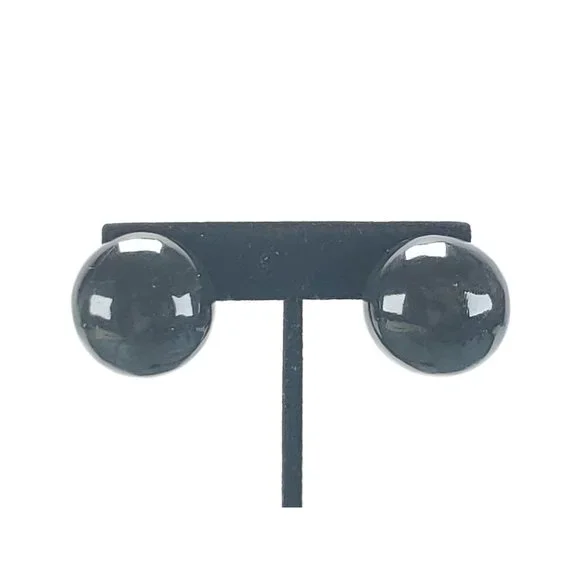 Black Wood Clip-On Earrings - Picture 1 of 2